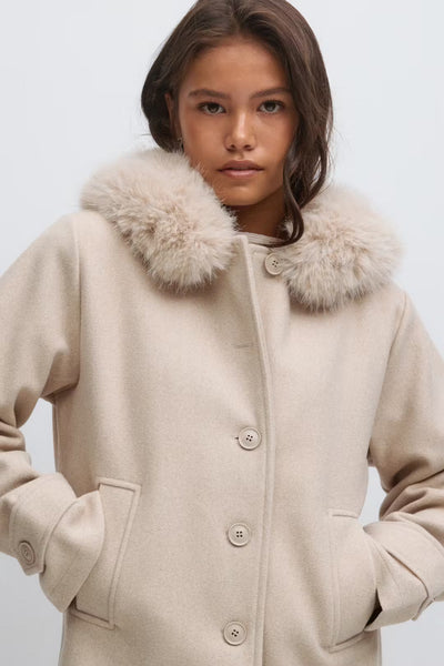 Eva Jacket with Faux Fur Hood