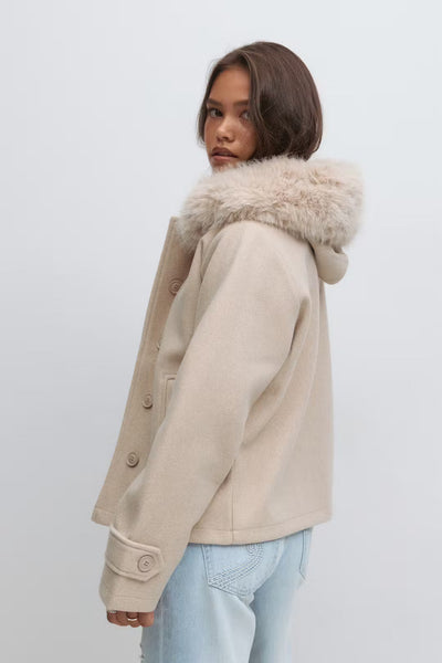 Eva Jacket with Faux Fur Hood