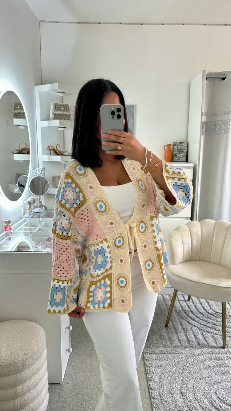 Crochet Cardigan with Lacing Closure