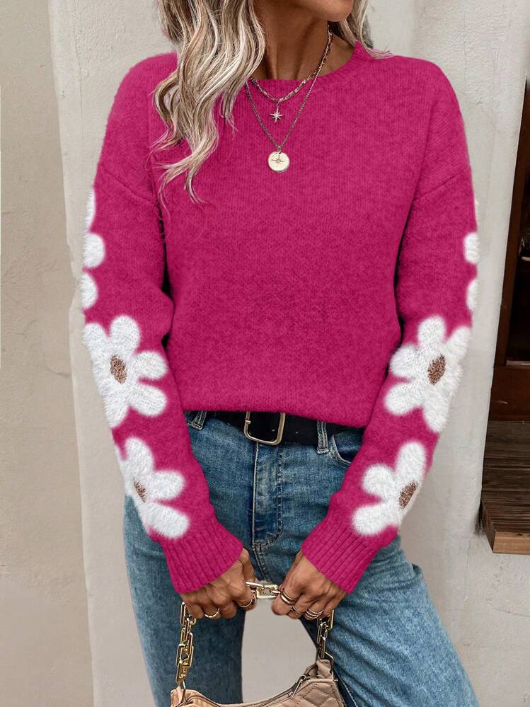 ZOEY™ - Round Neck Floral Pattern Sweater for Autumn/Winter