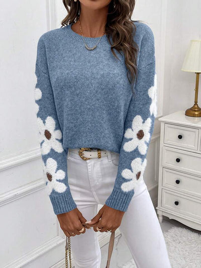 ZOEY™ - Round Neck Floral Pattern Sweater for Autumn/Winter