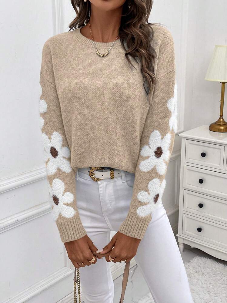 ZOEY™ - Round Neck Floral Pattern Sweater for Autumn/Winter