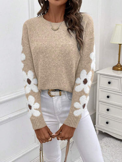 ZOEY™ - Round Neck Floral Pattern Sweater for Autumn/Winter