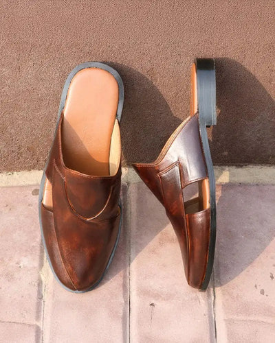 CAVAN LEATHER SLIP MULES