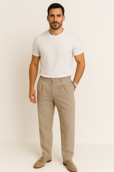 Sander | Linbukse med vide ben