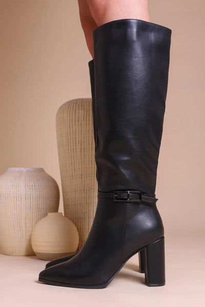 Nirvana Knee Boots with Block Heel