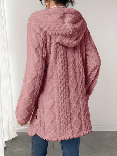 Rhombus Hooded Teddy Jacket