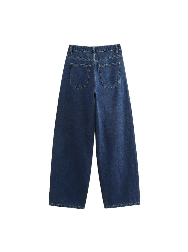 Wide-Leg Jeans with Asymmetric Cut