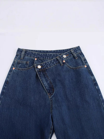 Wide-Leg Jeans with Asymmetric Cut