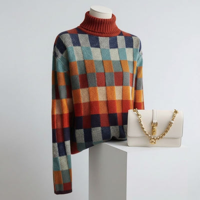 EMMA CHECKED MERINO JUMPER